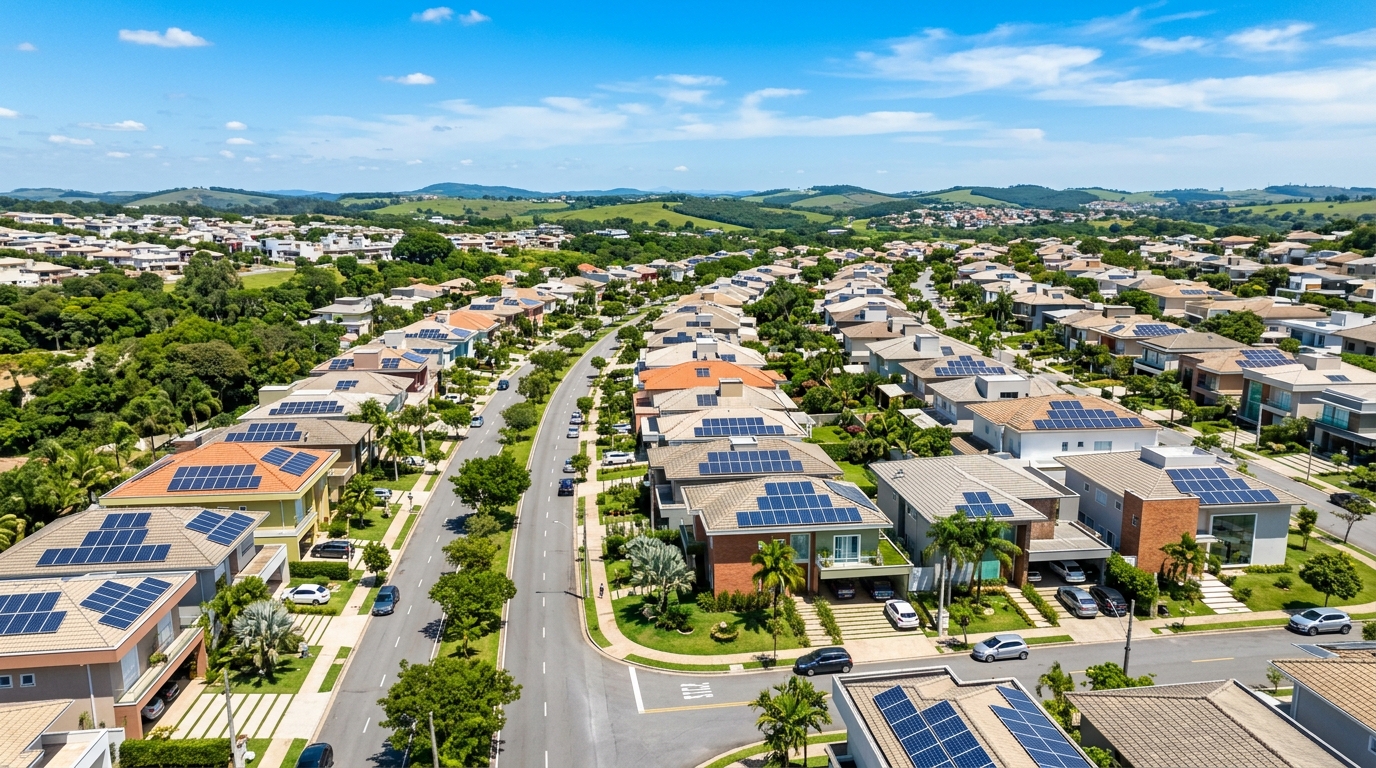 Painéis solares instalados