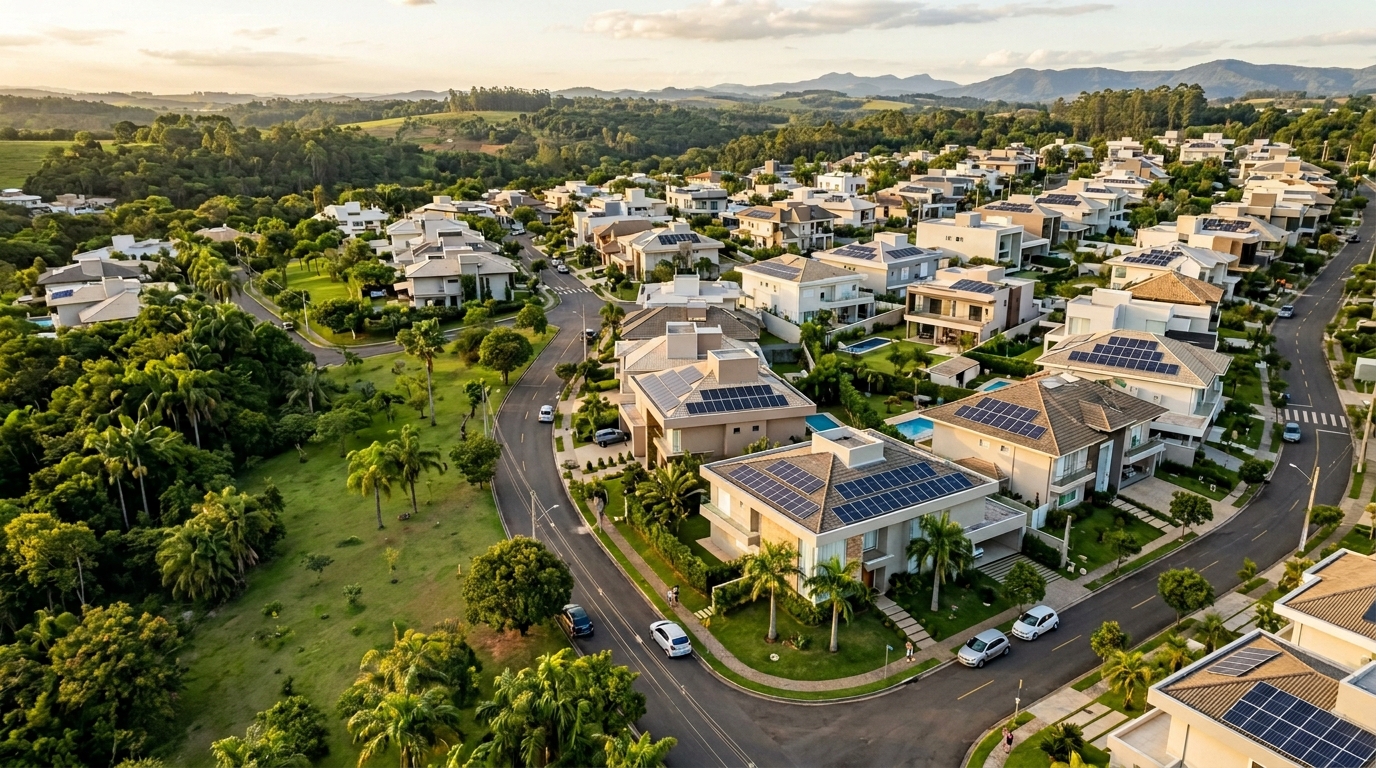 Painéis solares instalados
